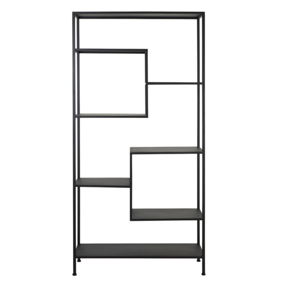 Yvana open vakkenkast 200cm zwart van het woonmerk Light & Living