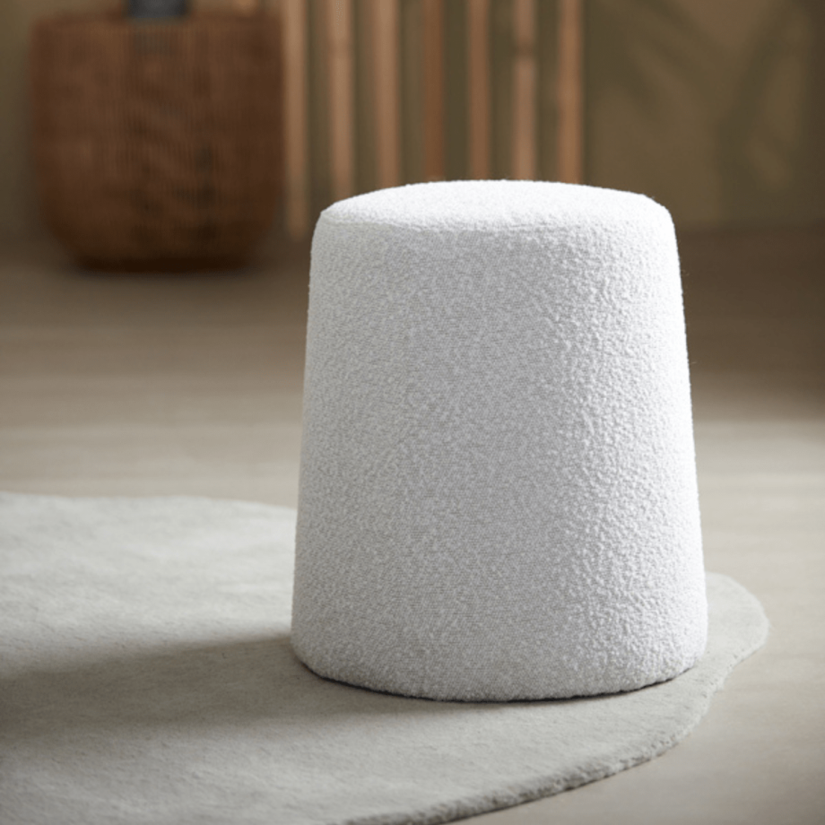 Lauryn poef Ø39x45 cm bouclé van het woonmerk Light&Living