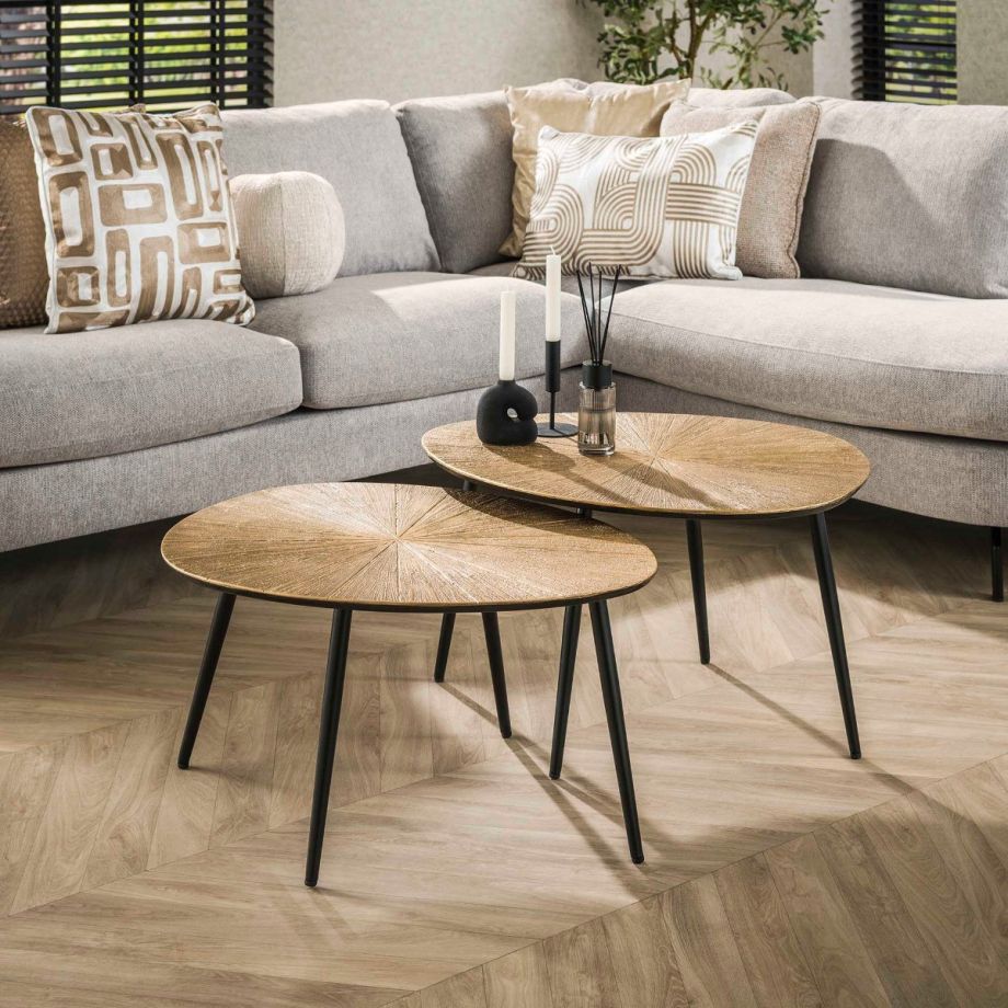 Samia salontafel set van 2 organisch - brons