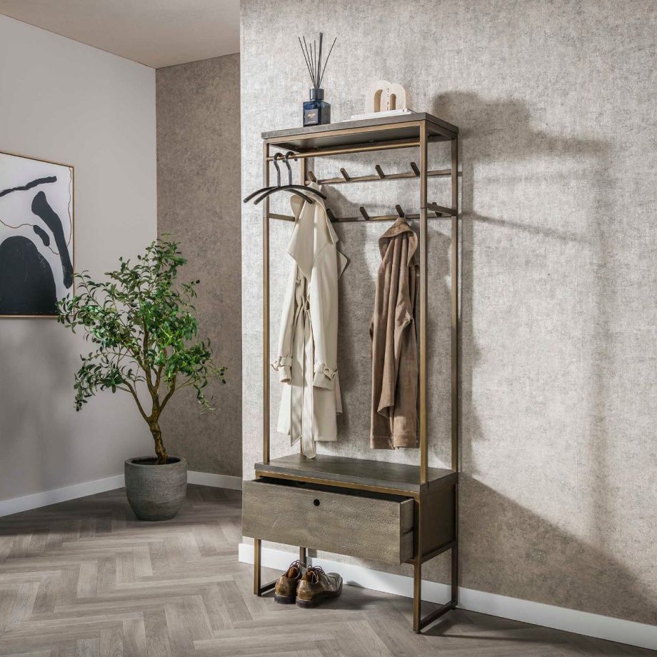 Nowi garderobemeubel roede  - brons antiek