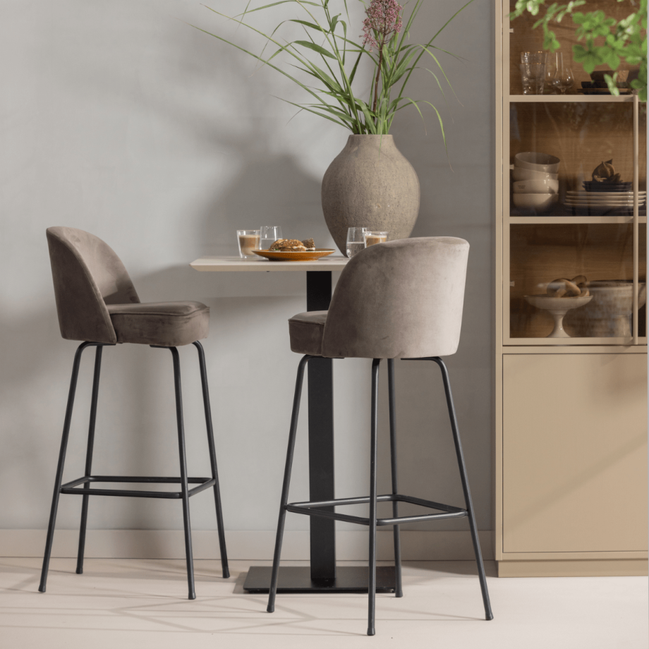 Woood Bistro vierkante bartafel poot metaal 105x50x50 cm