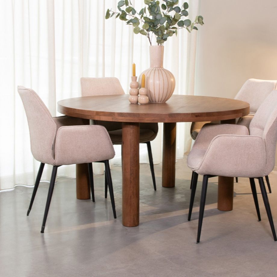 Label51 Elly eettafel ø140x75 cm - naturel