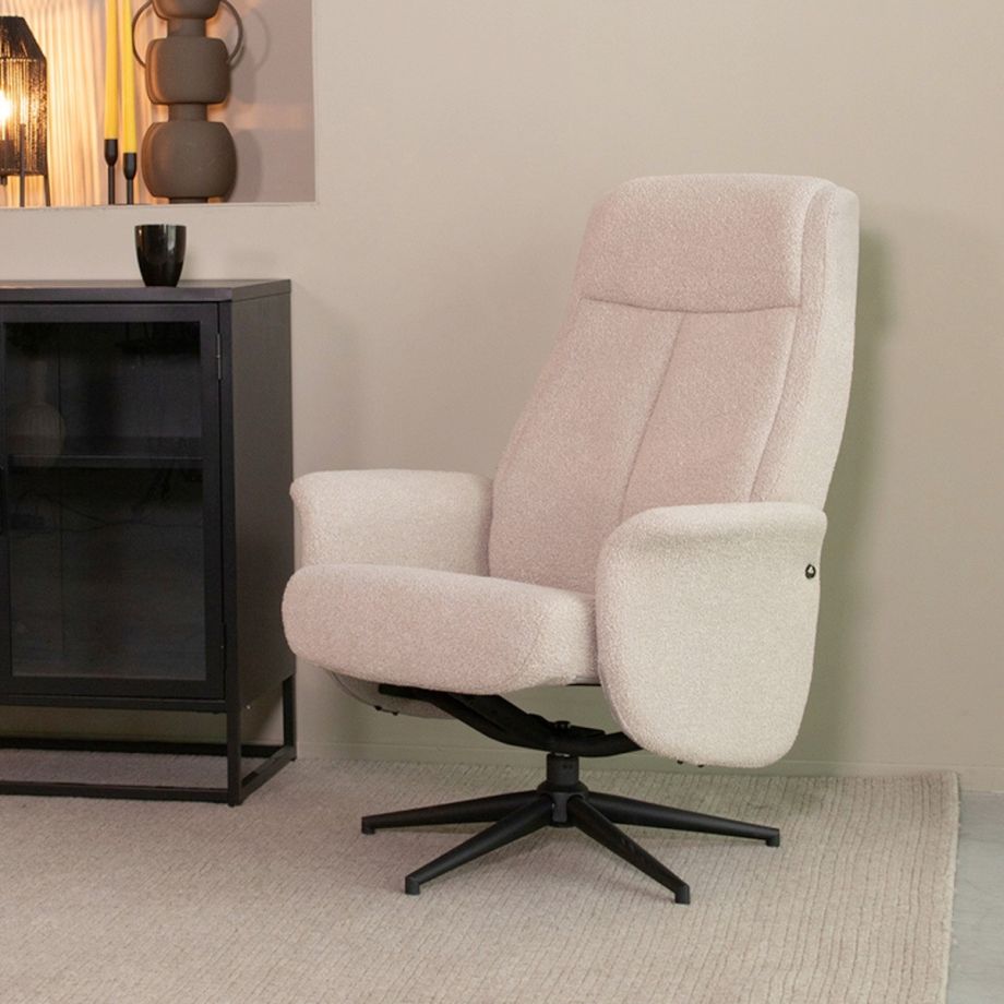 Label51 Bergen draaibare fauteuil bouclé - naturel