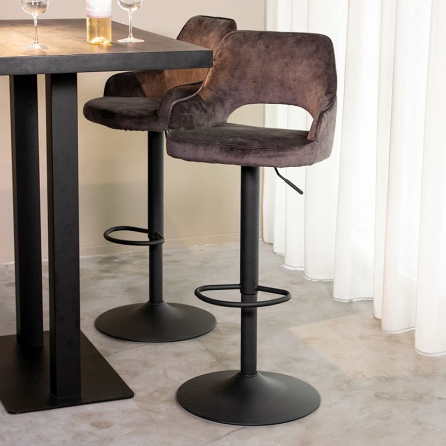 Label51 Fer barkruk velours