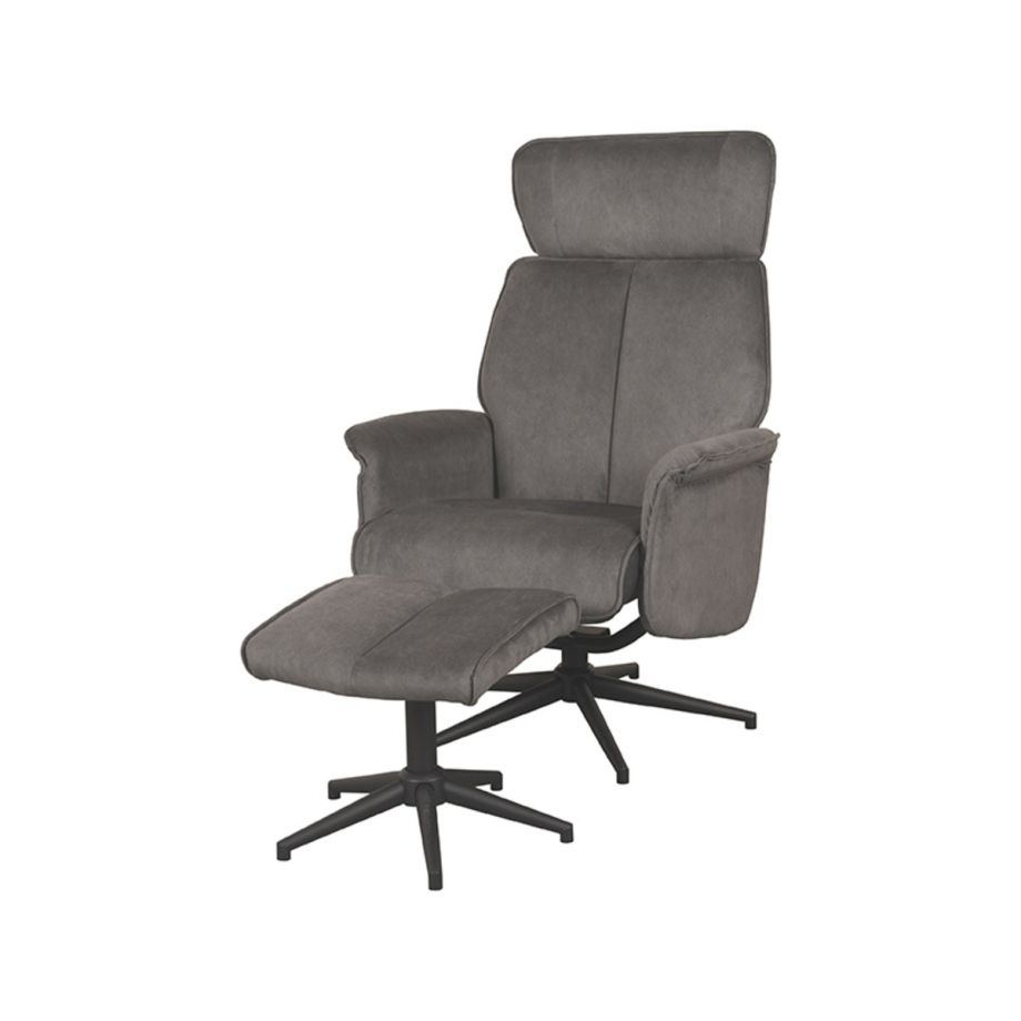 Label51 Verdal fauteuil cosmo + hocker - antraciet