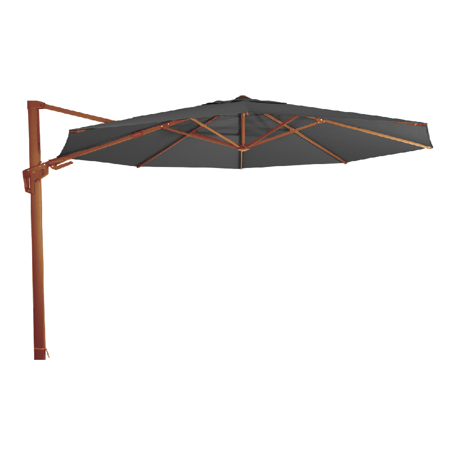 Zweefparasol VirgoFlex houtlook Ø3,5mtr - grijs