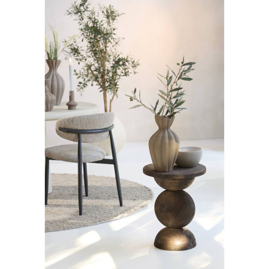 Light & Living Mirto bijzettafel Ø40x50 cm hout - mat donkerbruin