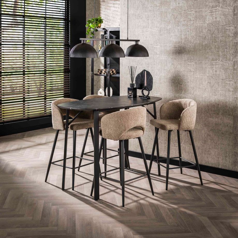 Karla bartafel deens ovaal - zwart/bruin