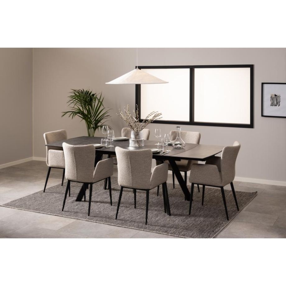 Nøra Lara uitschuiftafel 160/240x97x75 cm - zwart
