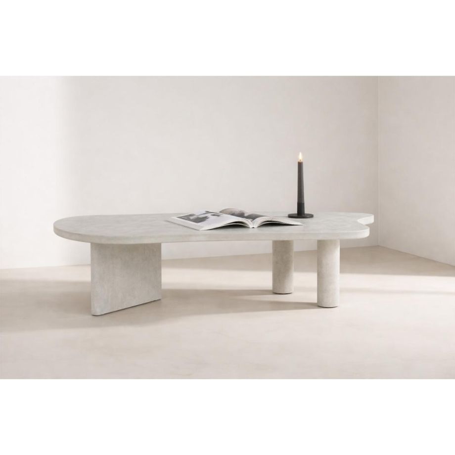 Svea Ricardo organische salontafel MDF - concrete look