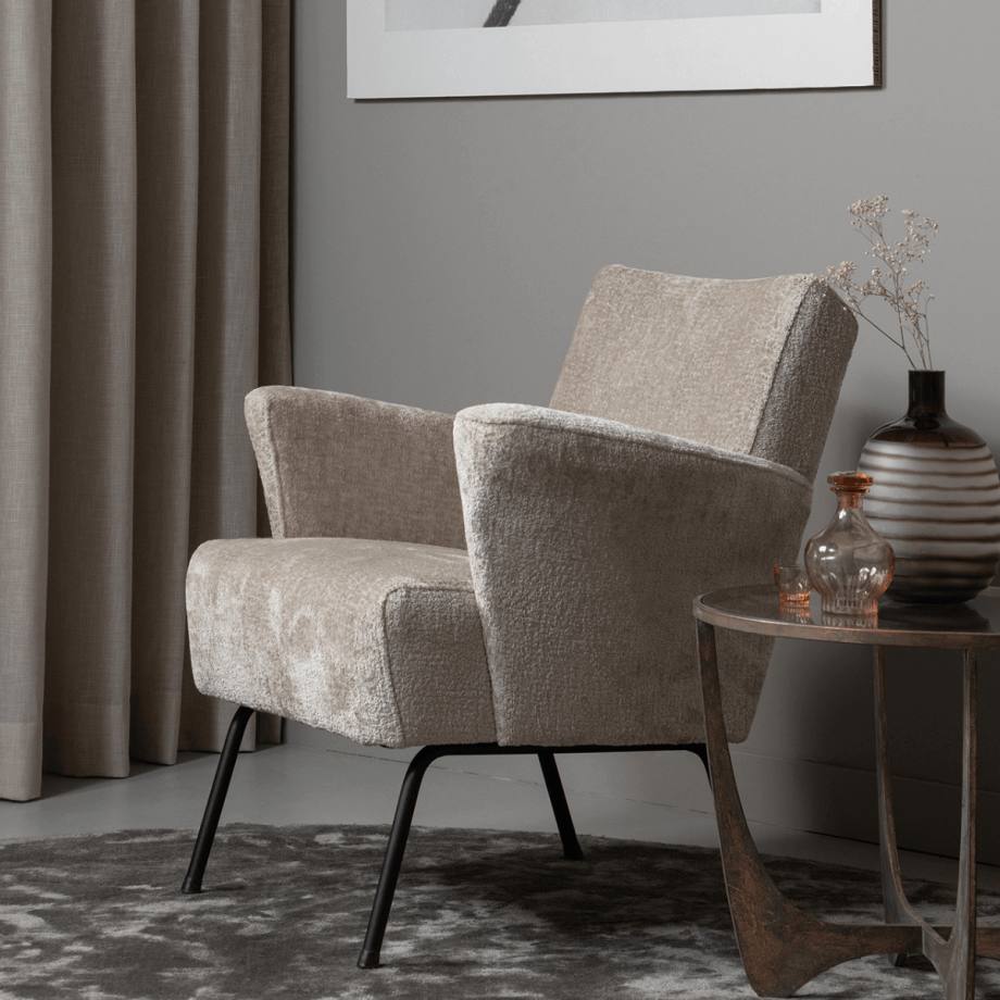 Muse fauteuil grof geweven stof van het woonmerk BePureHome
