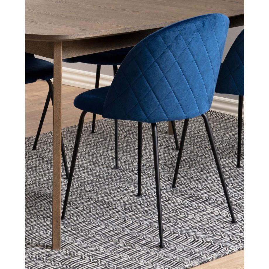 Nøra Fixo eetkamerstoel | zwart metaal onderstel | stof Dublin