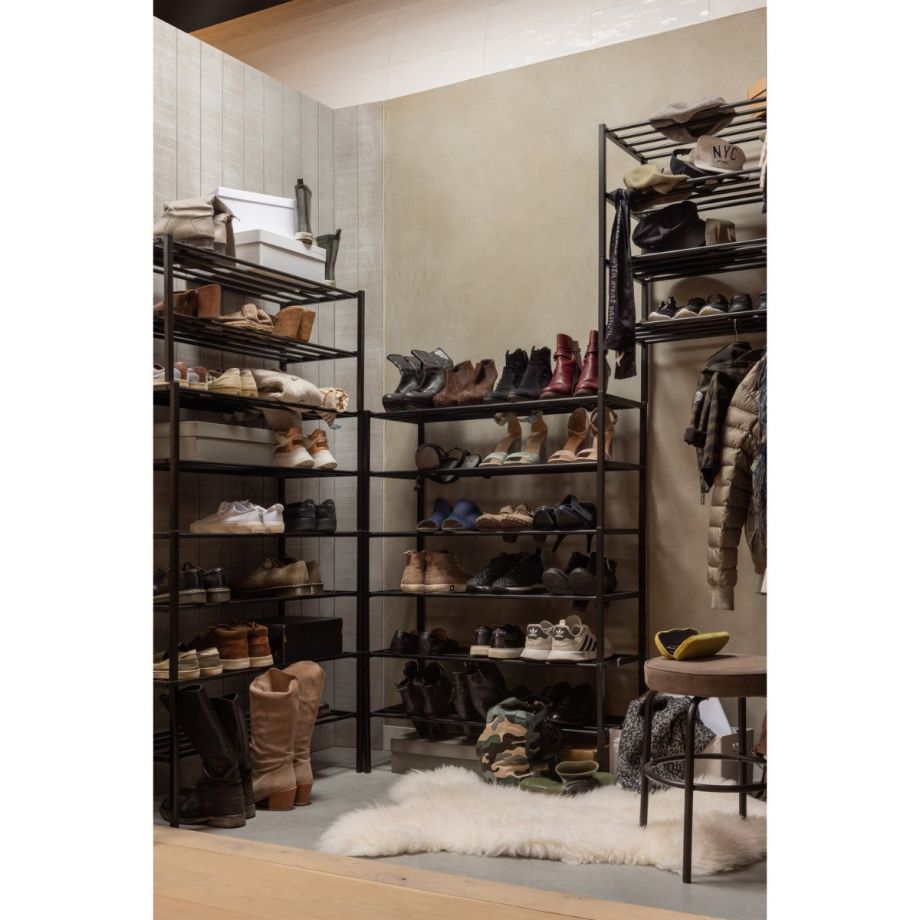 Ferro schoenenrek stapel van 4 metaal - zwart