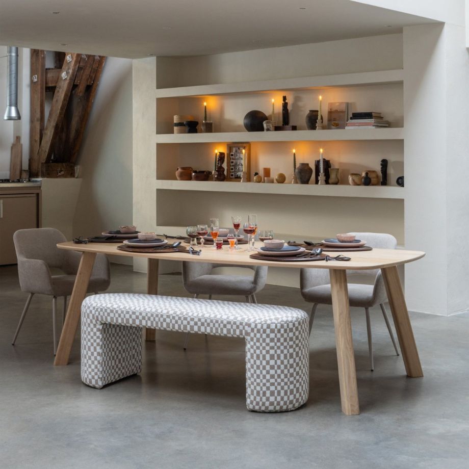 Woood Jacob bankje ruit - zand