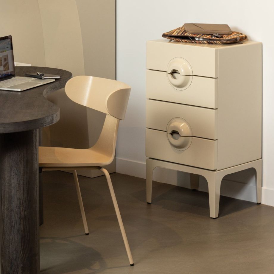 Woood Merge ladekast 4 lades hout - greige