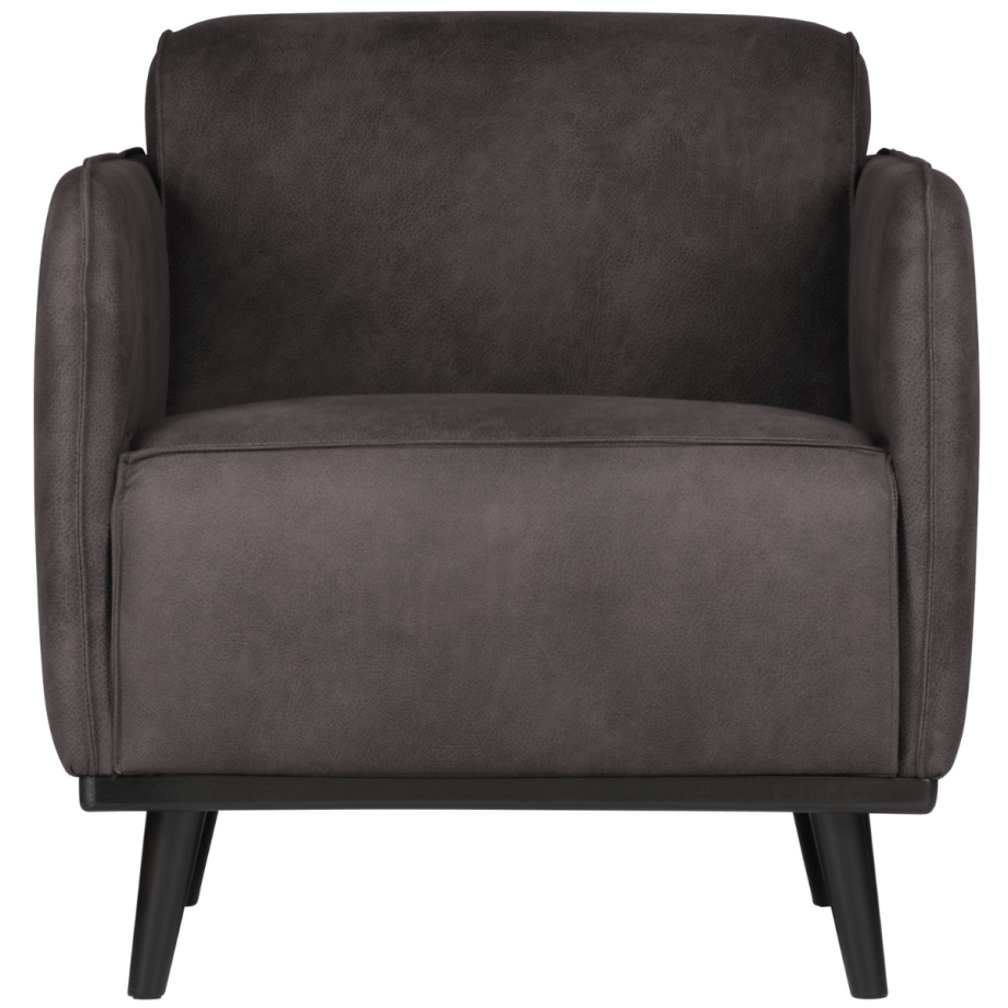 Woood Statement fauteuil met arm ecoleer - donkergrijs