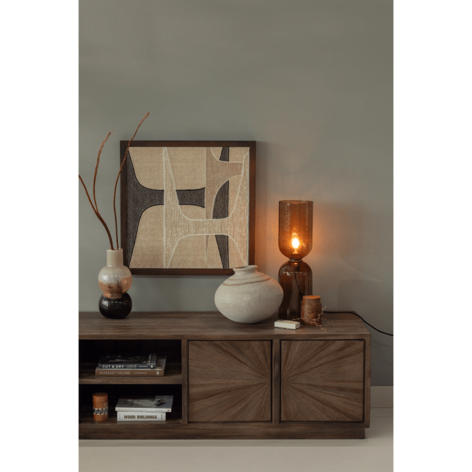 Woood Gigi tafellamp 51xø15 cm gehamerd glas - bruin