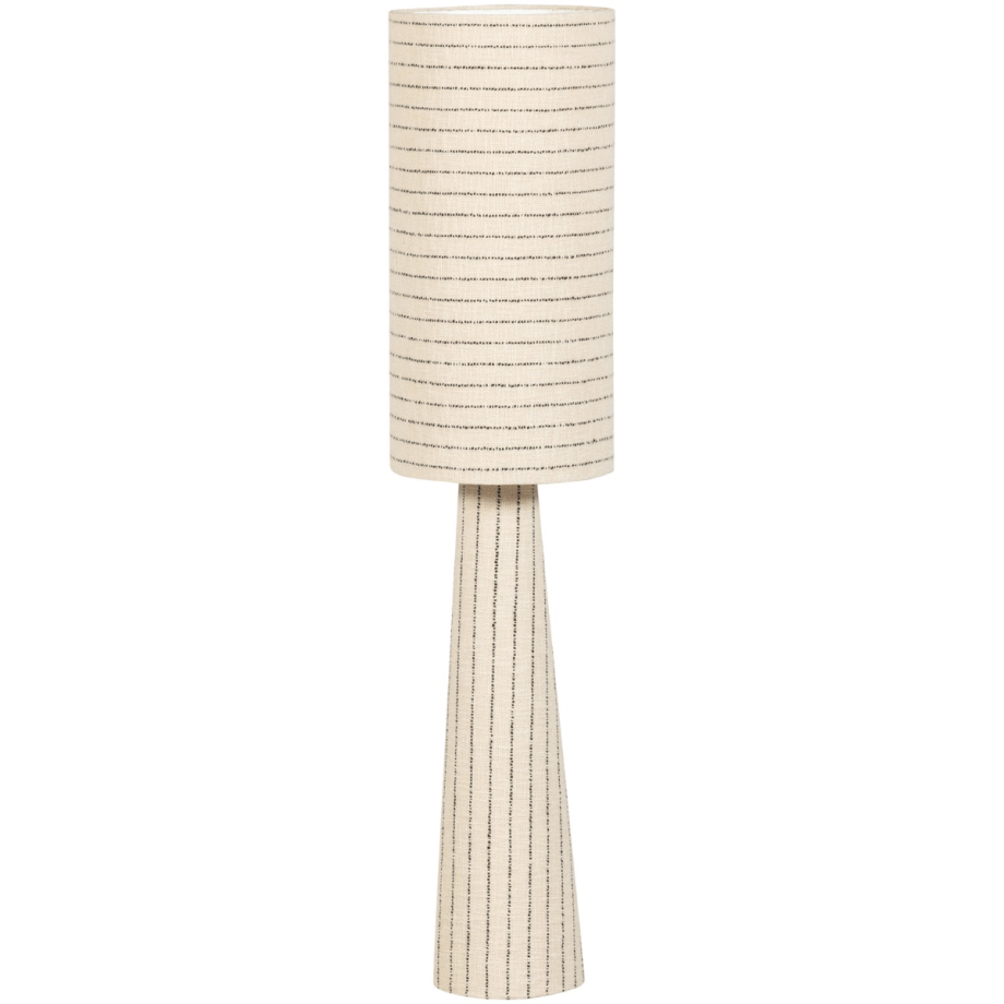 Woood Loft vloerlamp metaal/bouclé 130xø30 cm - naturel met strepen
