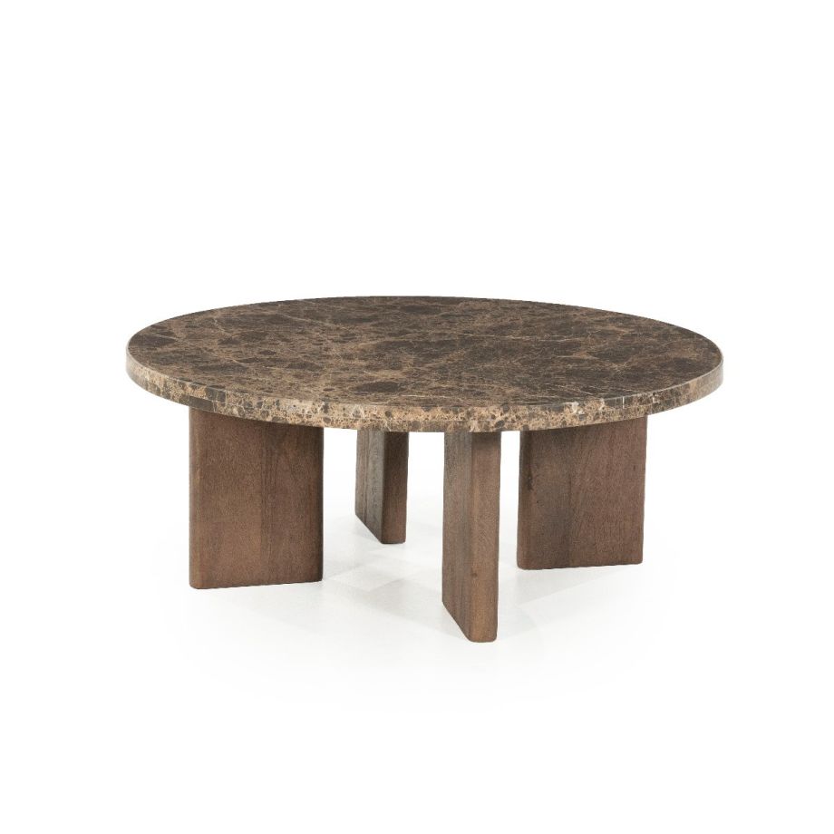 Eleonora Lando salontafel rond ø80 cm marmer - bruin
