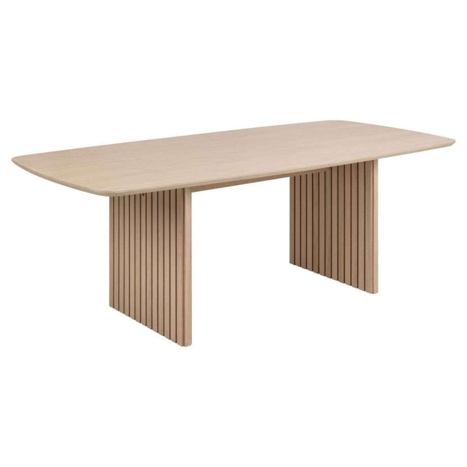 Nøra Bryan rechthoekige eettafel 220x105x75 cm | geolied eikenfineer met lamellenfront