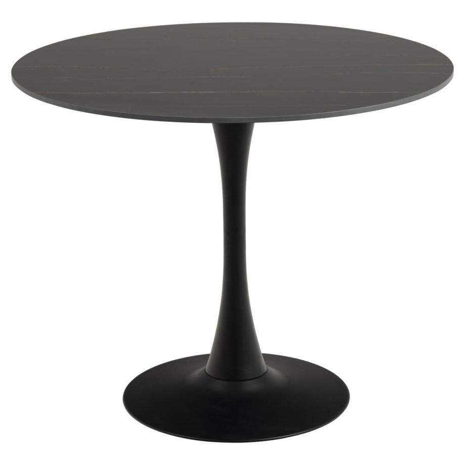 Nøra Michelle ronde eettafel Ø90x75 cm | metaal onderstel | keramiek - zwart