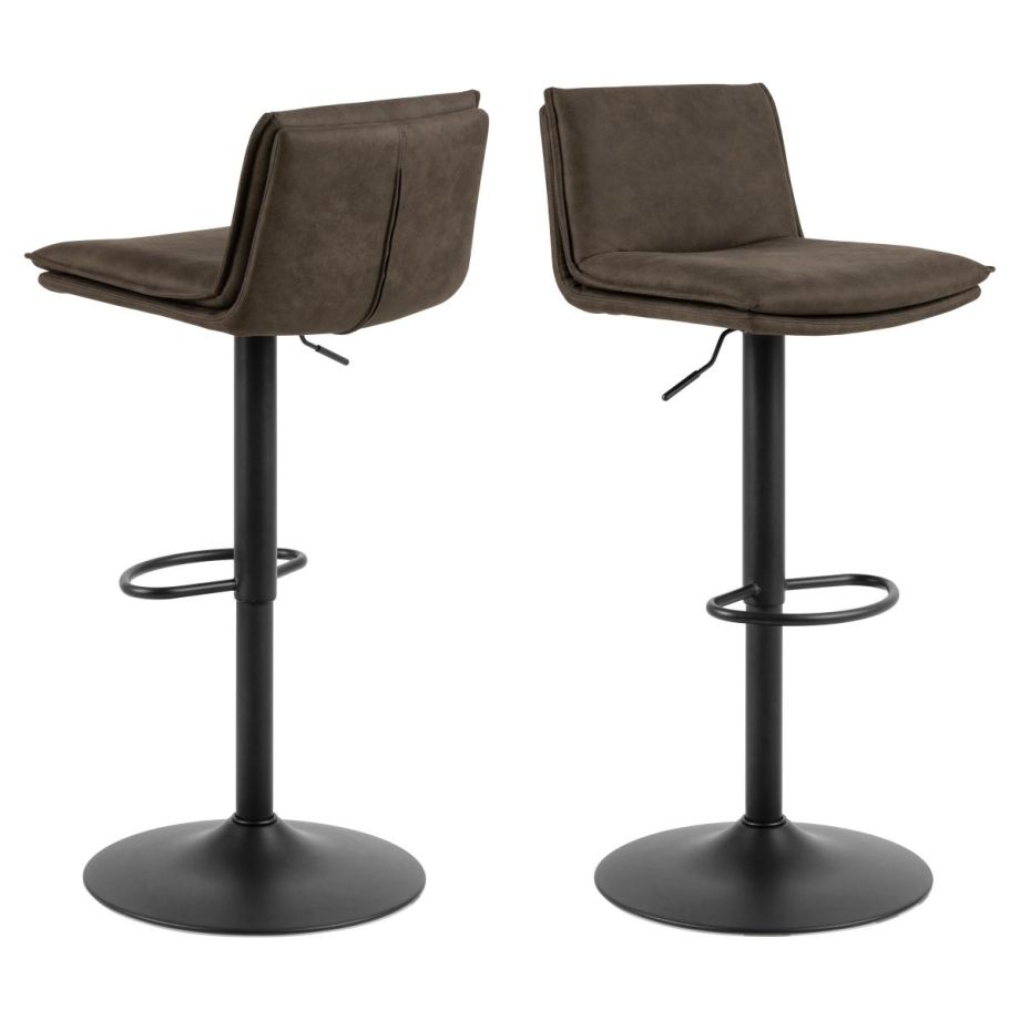 Nøra Jerrod verstelbare barstoel | zwart metaal onderstel | stof Preston - antraciet