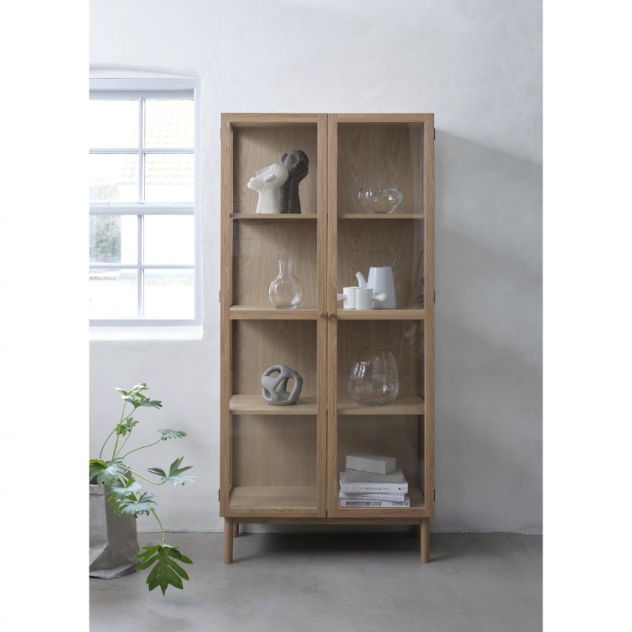 Nordic Home Alrik eiken vitrinekast - 190 cm - naturel