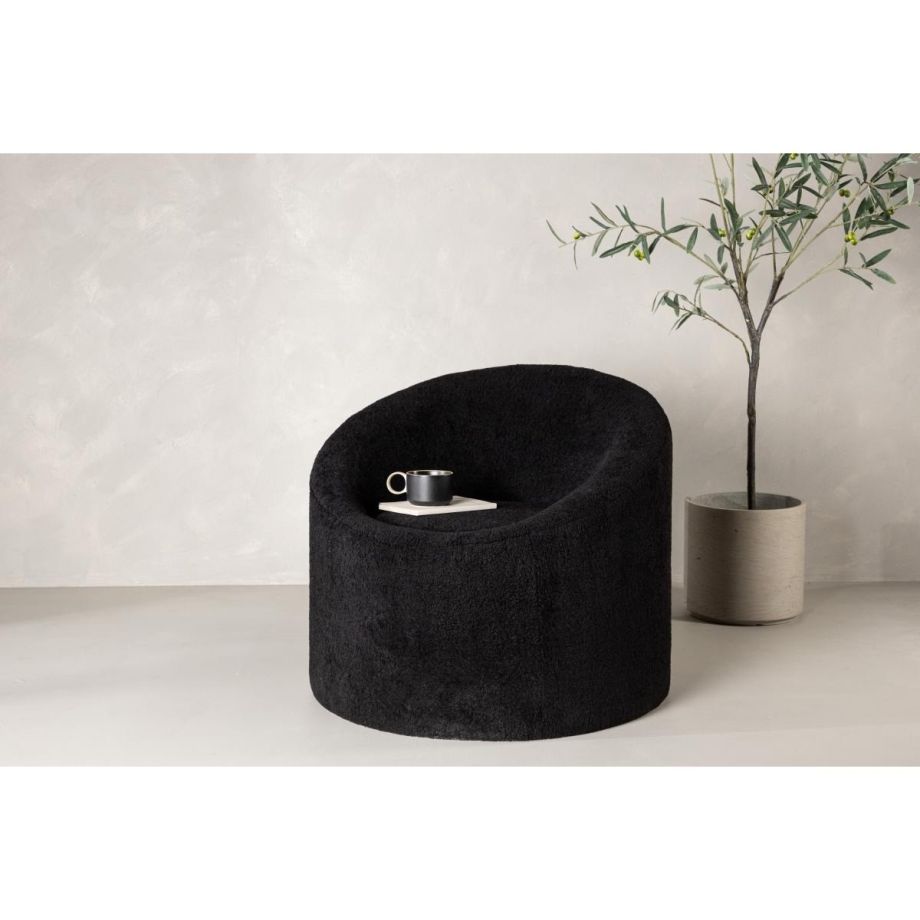 Nuko fauteuil - teddy - zwart