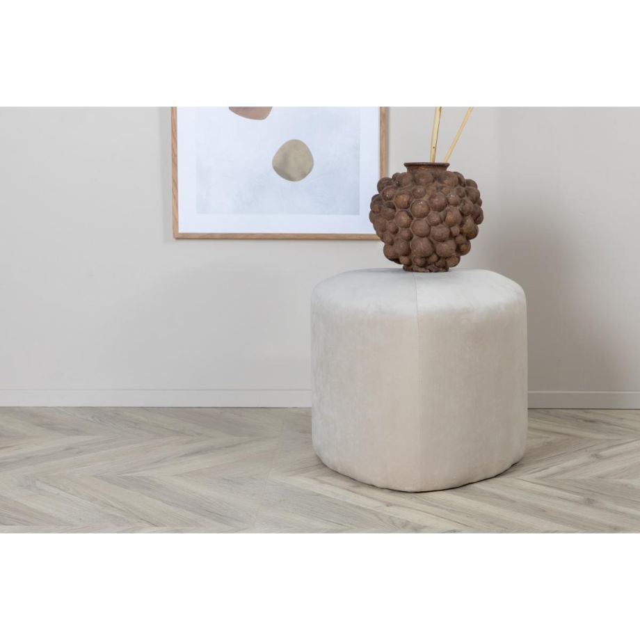 Troy poef - velvet - beige