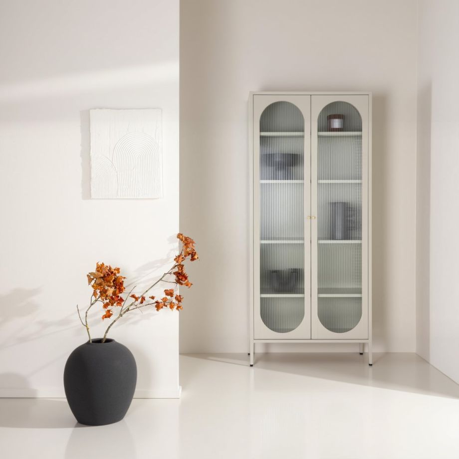 Svea Mila vitrinekast - 80 x 180 cm - beige