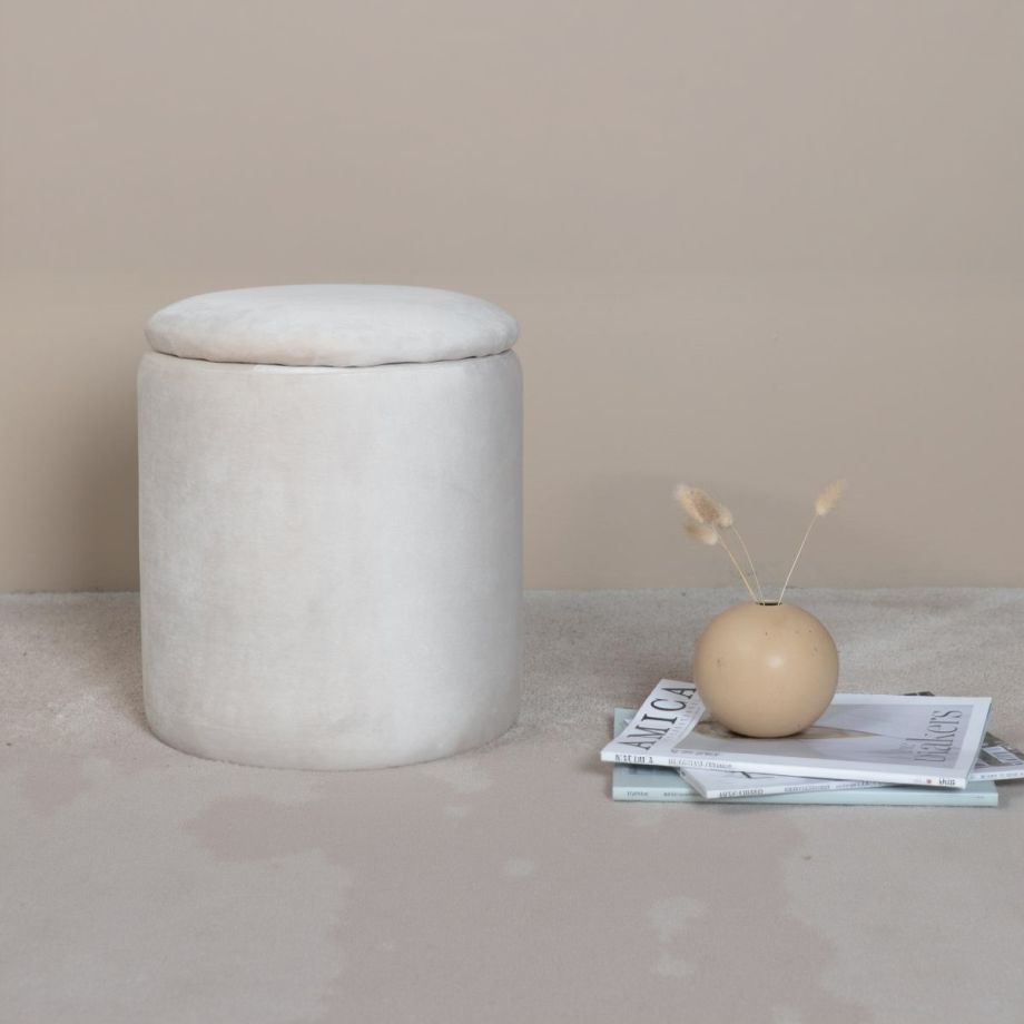 Svea Zara poef - velvet - beige