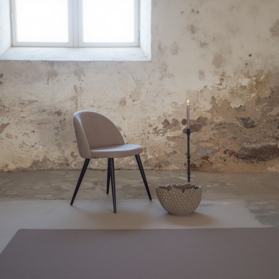 Svea Zako eetkamerstoel - ruitpatroon - linnnenlook - beige