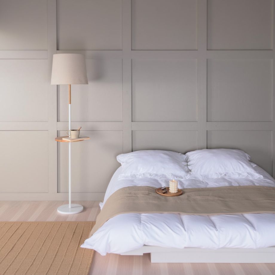 Svea Elara vloerlamp - hout - wit