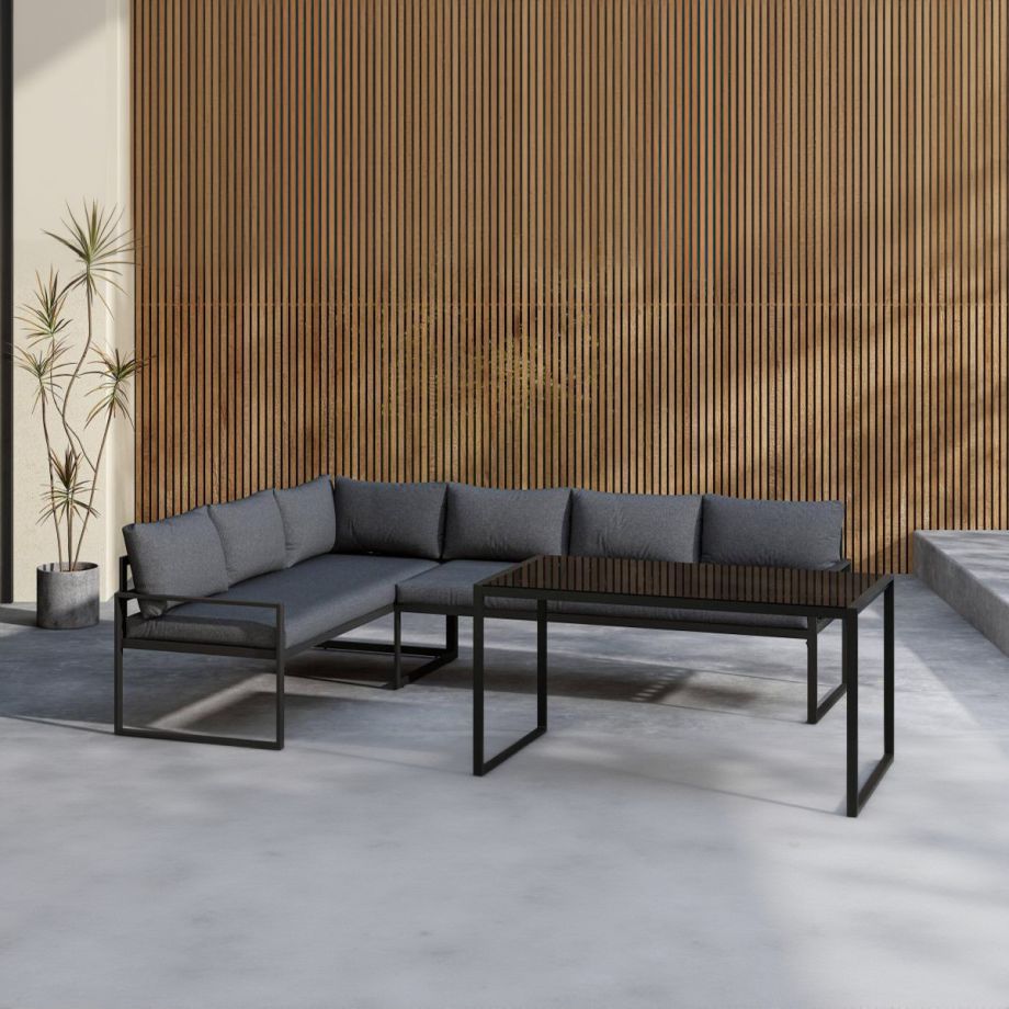 Svea Sasha hoekbankset - zwart