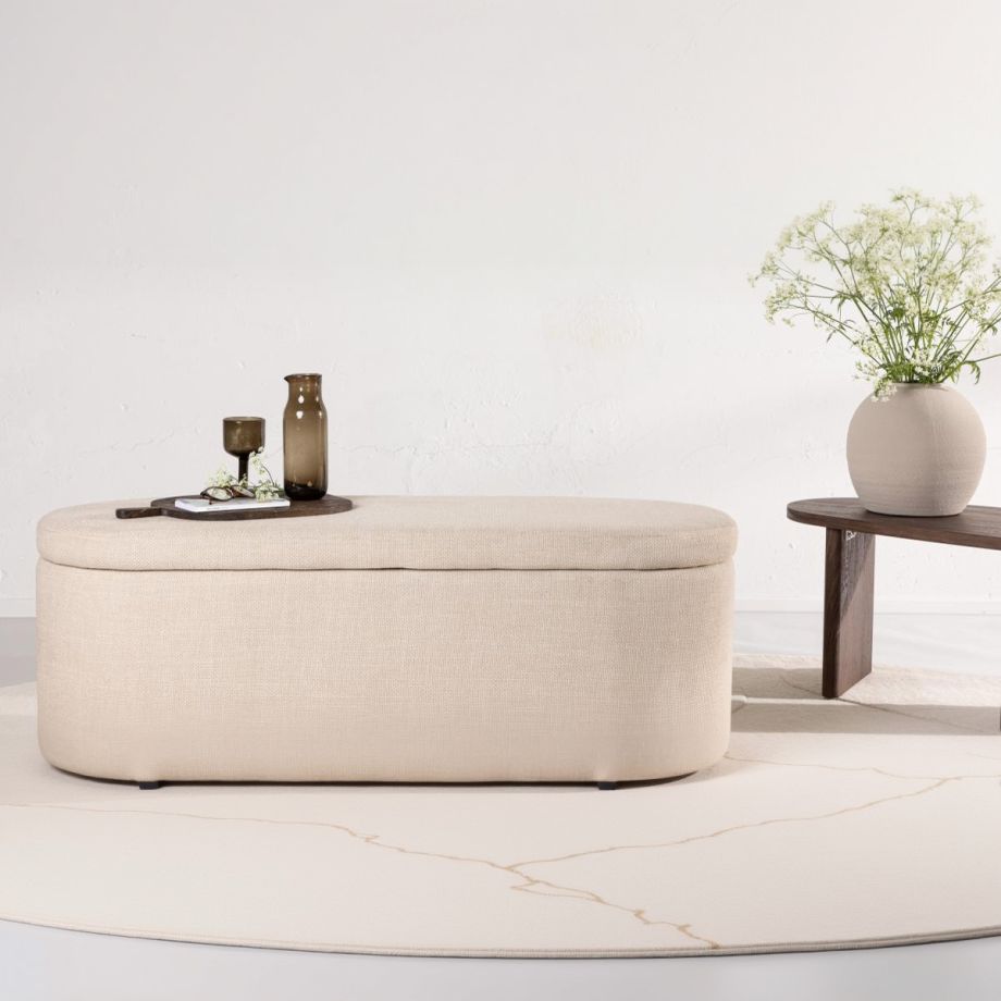 Svea Ziva poef - 130 cm - off white