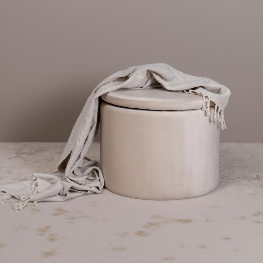 Svea Blaze poef - velvet - beige