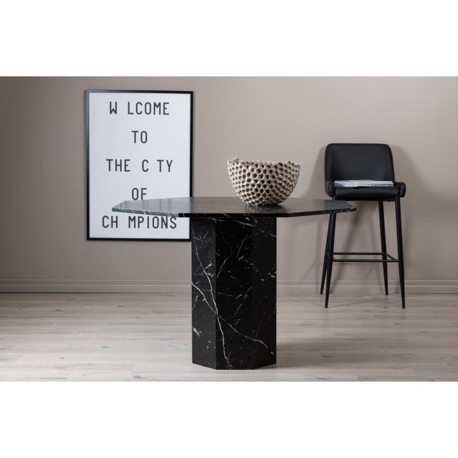 Lino ronde eettafel - ø110 cm - marmer - zwart