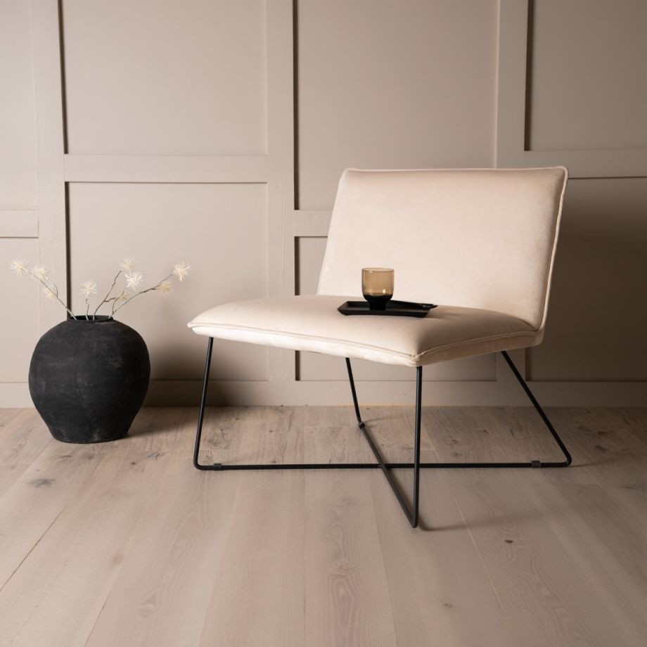 Svea Piva fauteuil - velvet - beige