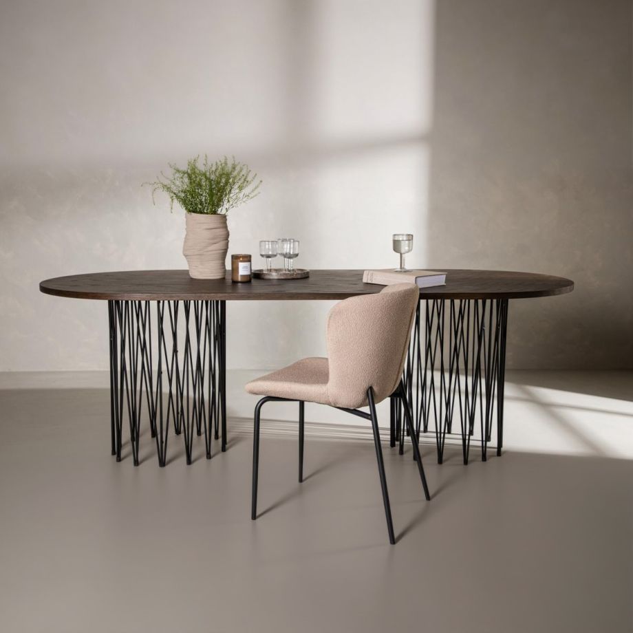 Svea Seko deens ovale eettafel - 220 x 100 cm - mokka