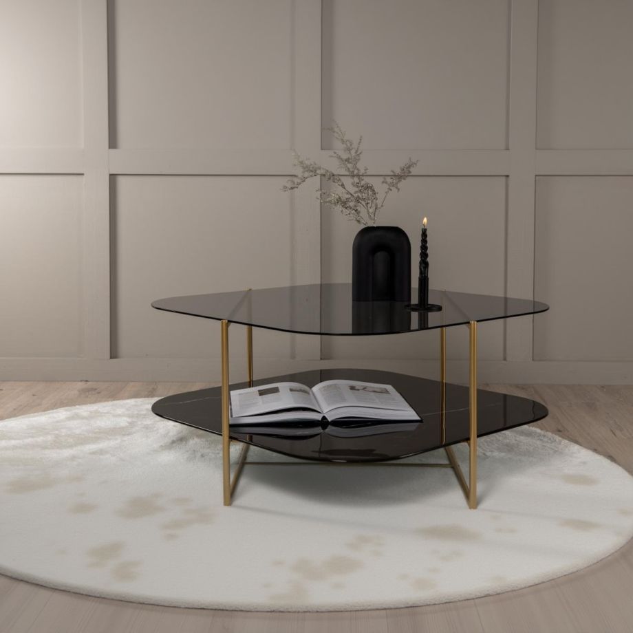Svea Stella salontafel - glas en marmer