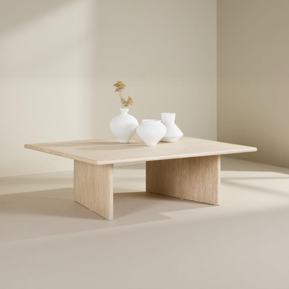 Svea Sergio salontafel - 100 x 120 - travertin look