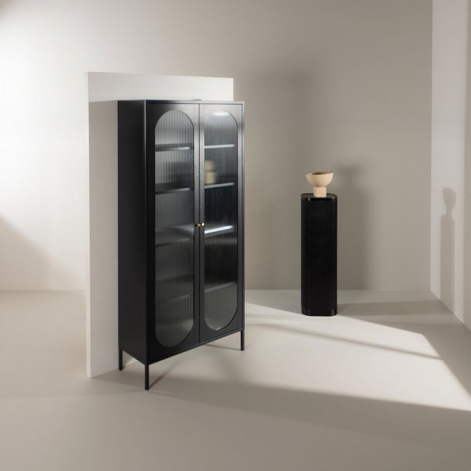 Svea Mila vitrinekast - 80 x 180 cm - zwart