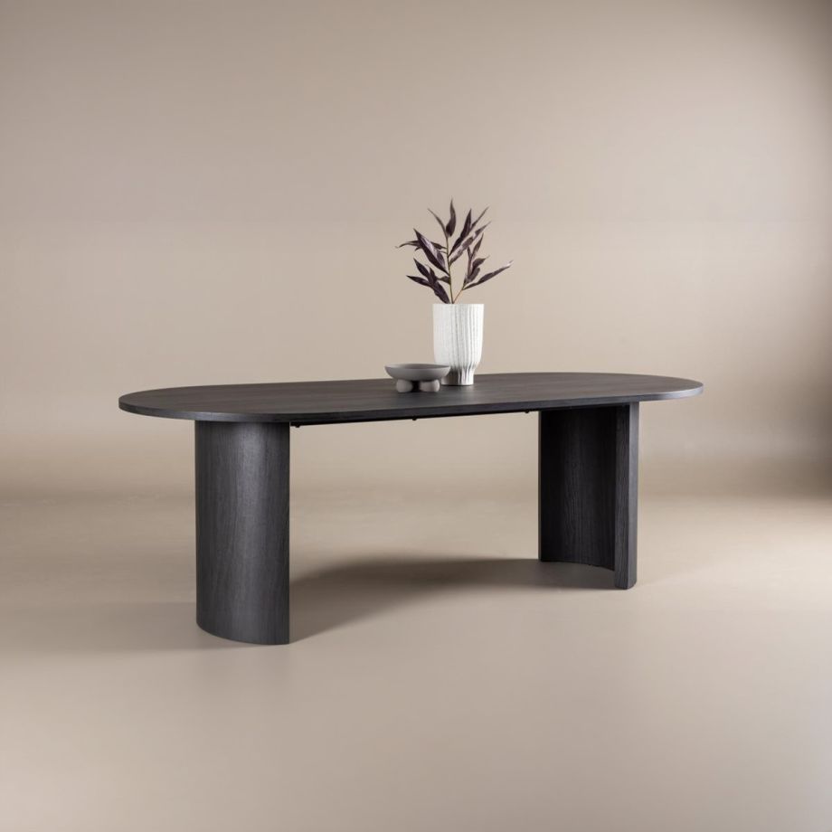 Svea Silvio ovale eettafel - 100 x 220 cm - zwart