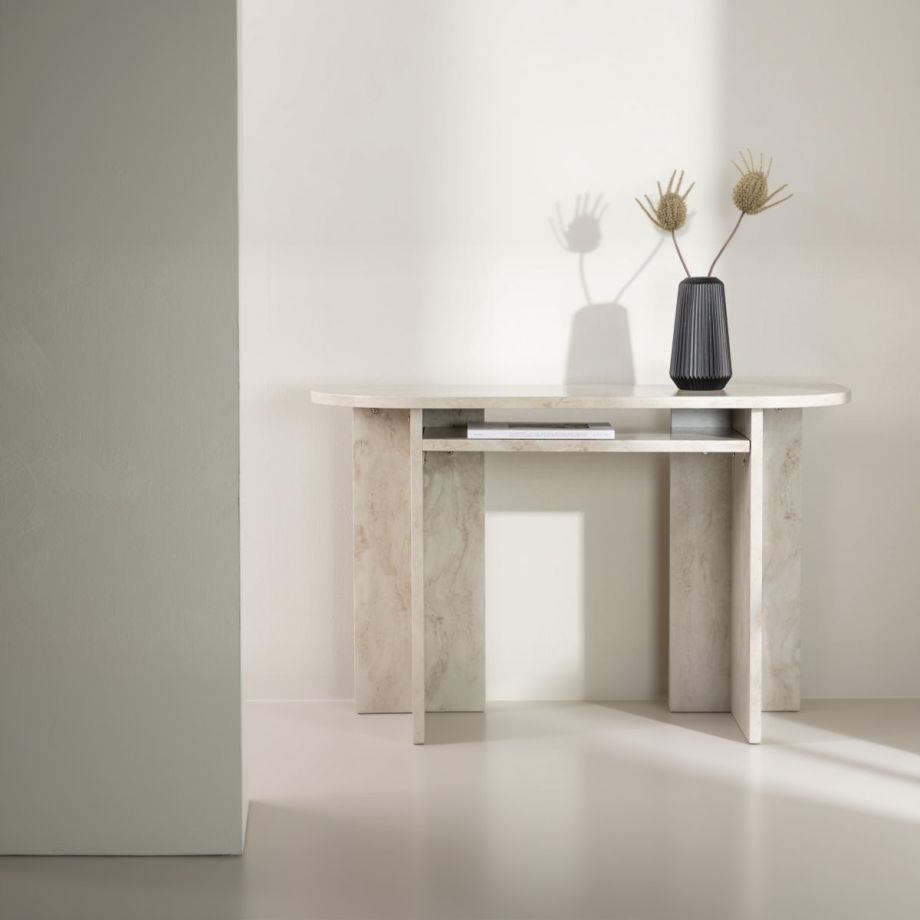 Svea Carlo sidetable - 120 cm - marmerlook