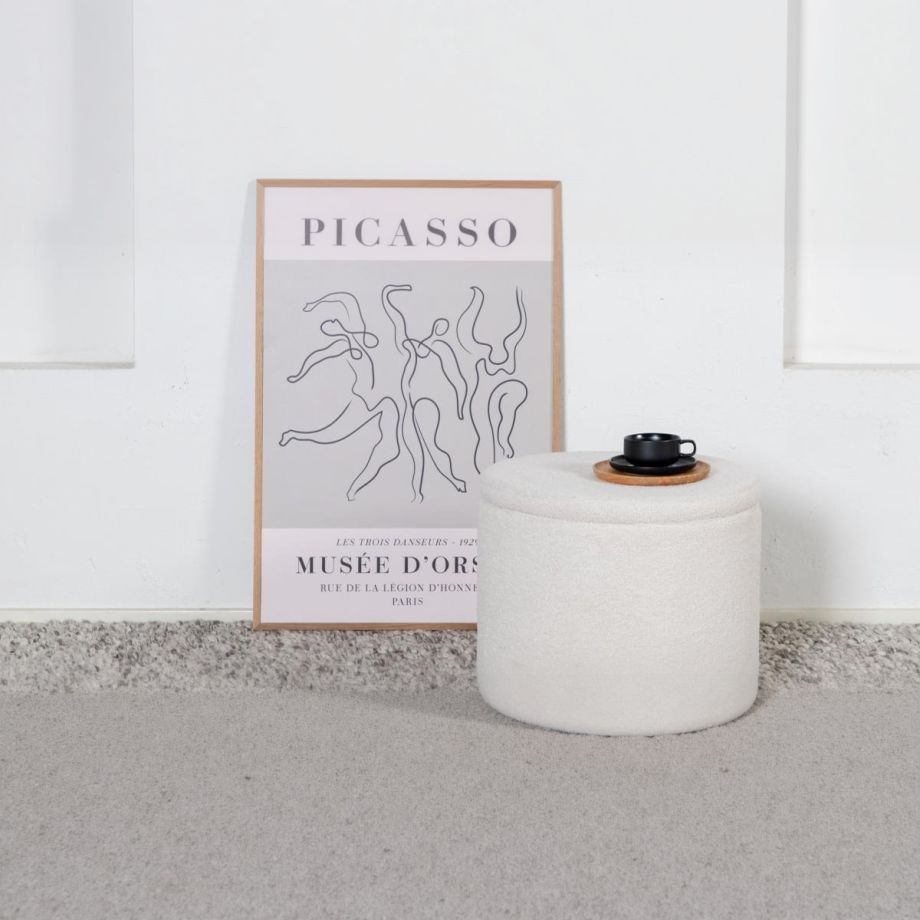 Svea Blaze poef - teddy - wit