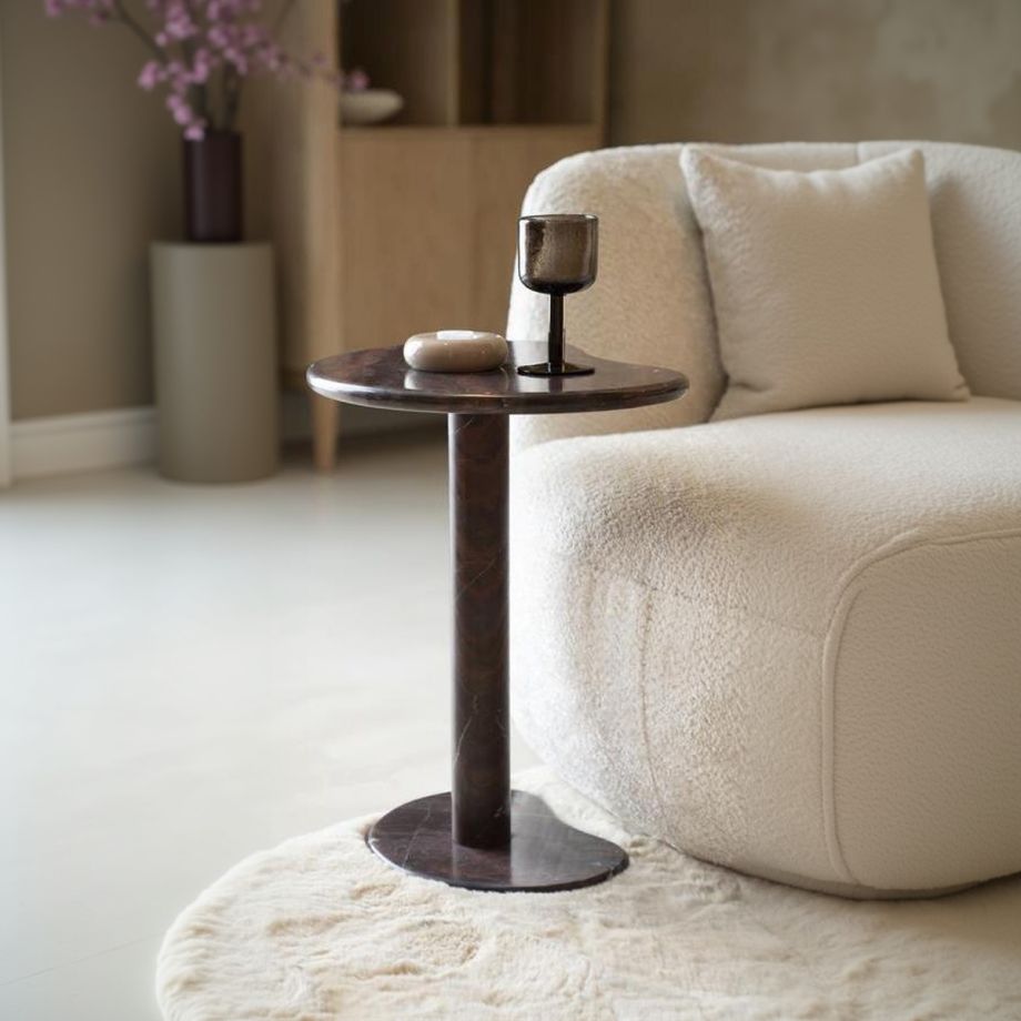 By-Boo Rosso bijzettafel marmer - burgundy