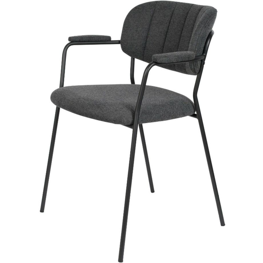 Puur Viken armstoel stof - zwart onderstel