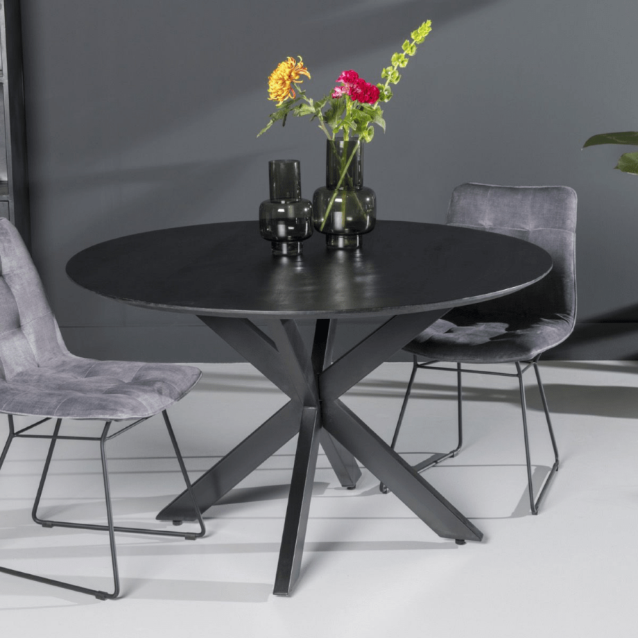 Livingfurn Oslo eettafel rond zwart