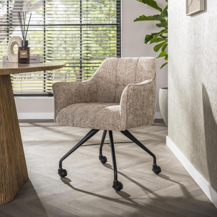 Fraaai Ramon eetkamerstoel - met wieltjes