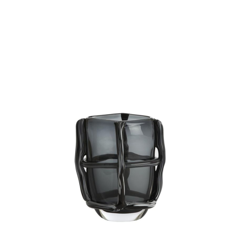 Light & Living Ashoro vaas 19x14x22 cm - glas grijs